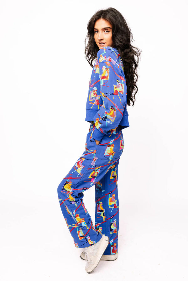 Royal Blue Ski Lift Sweat Pant- (Women's)