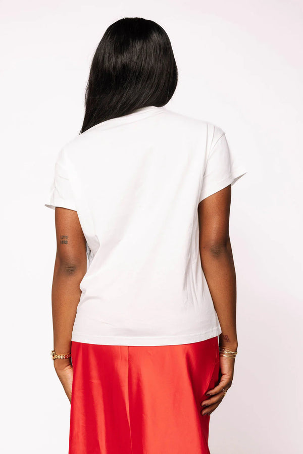 White Gingerbread House Scene Tee- (Women's)