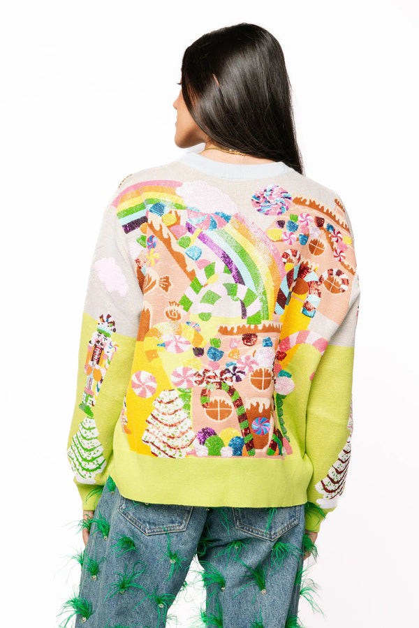 Multi Christmas Candyland Knit Sweater- (Women's)