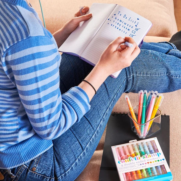 Confetti Stamp: Double-Ended Markers (Set of 9)