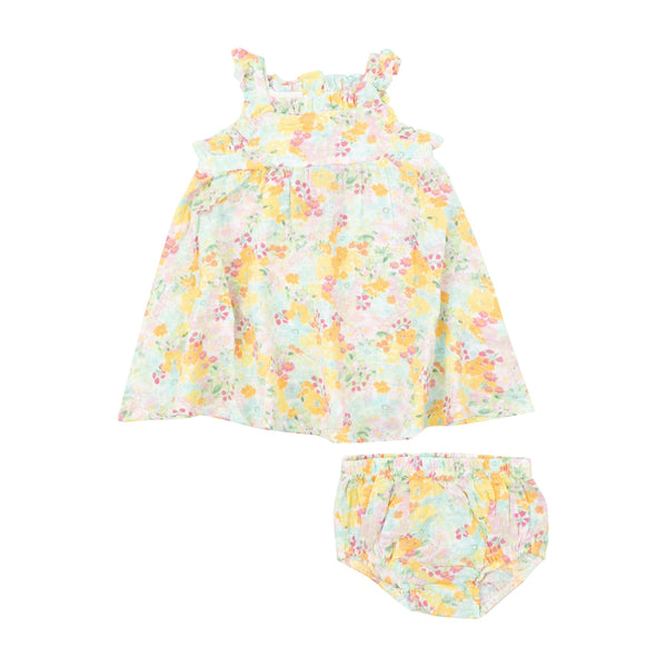 Paperbag Ruffle Sundress w/ DC- Spring Meadow