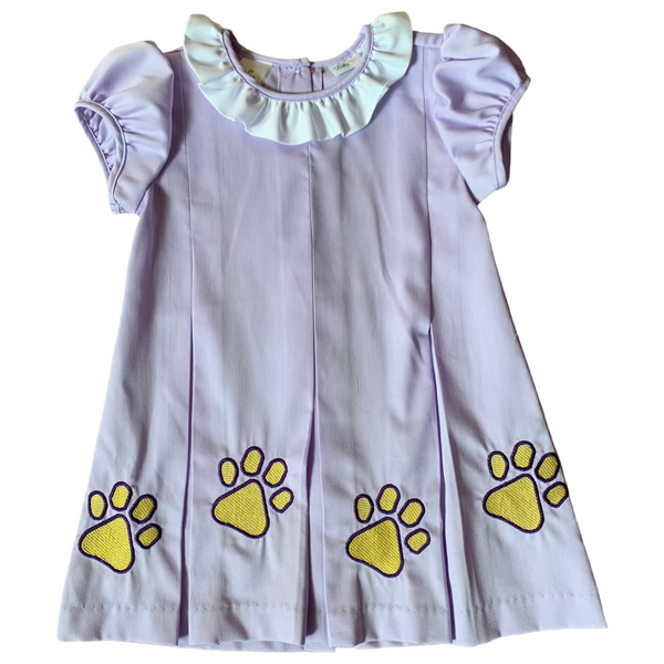 Lavender Paw Embroidery Dress