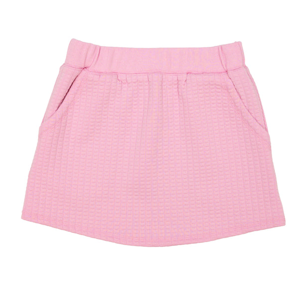 Quilted Cotton Knit Waist Band Skirt- Candy Pink