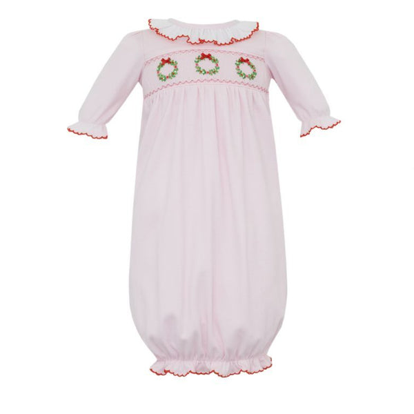 Christmas Wreath Knit Gown- Pink