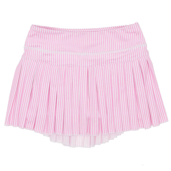 Pink Striped Mini Pleat Skort