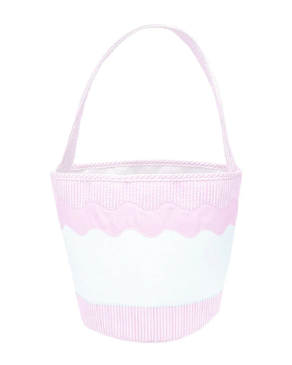 Gift & Toy Tote in Pink Seersucker