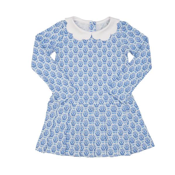 Claire Dress- Blueberry Bow
