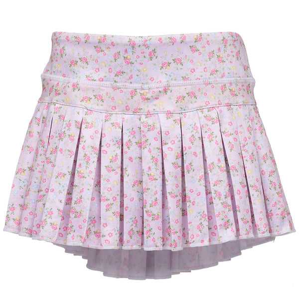 Pretty in Pink Flowers Mini Pleated Skort