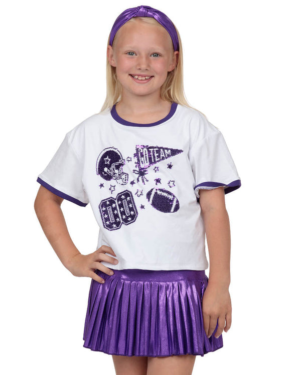 Mini Pleated Skort- Purple Shimmer