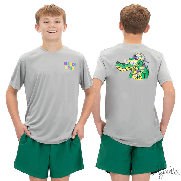 Mardi Gras Party Gator Grey Dri-Fit Shirt