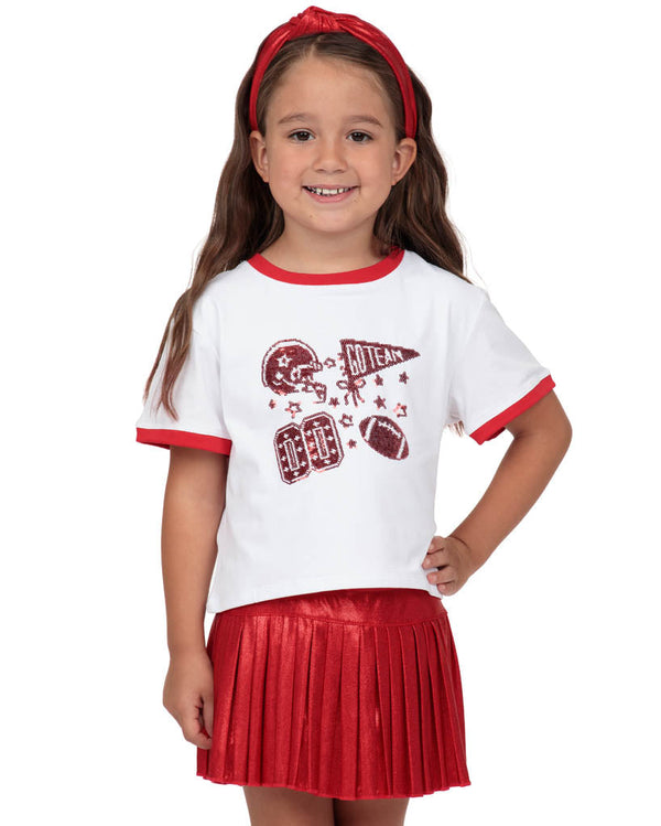 Mini Pleated Skort- Red Shimmer