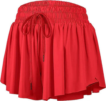 Butterfly Flowy Shorts- Crimson