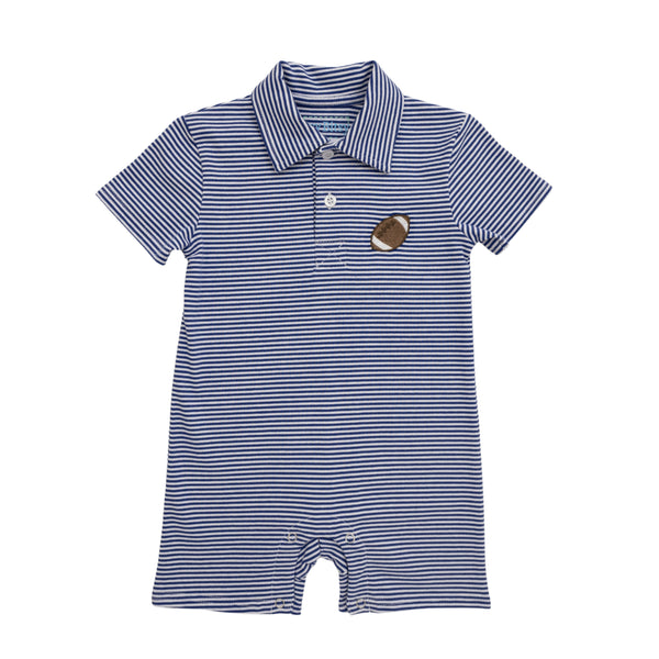 Football Polo Romper- Royal