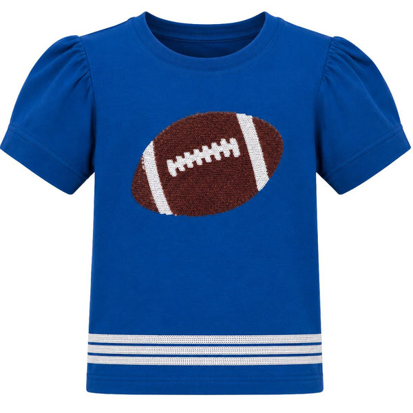 Sequin Football SS Holly Shirt- Royal