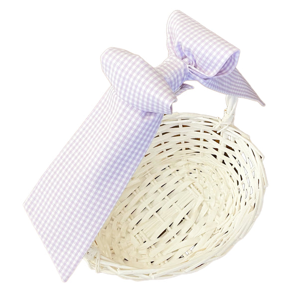 Lilac Gingham Basket Bow