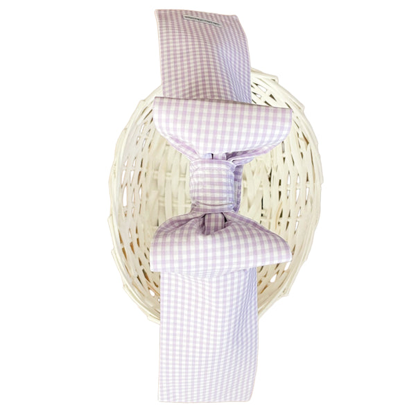 Lilac Gingham Basket Bow