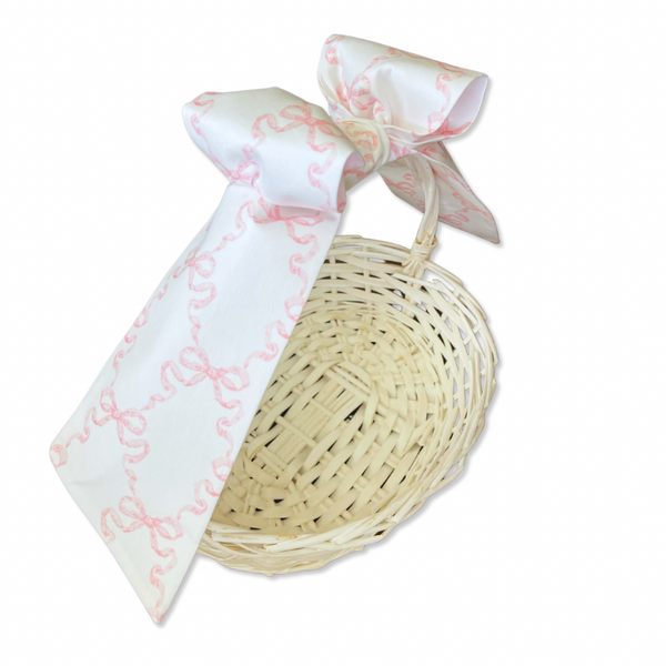 Pink Bow Trellis Basket Bow