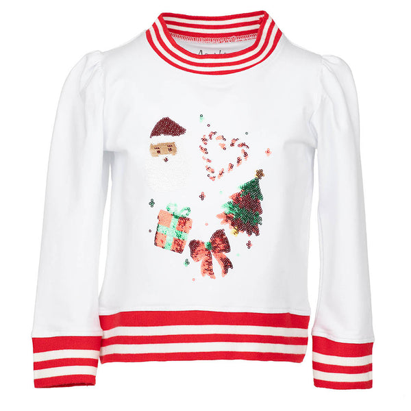Sequin Christmas Elements Holly- White