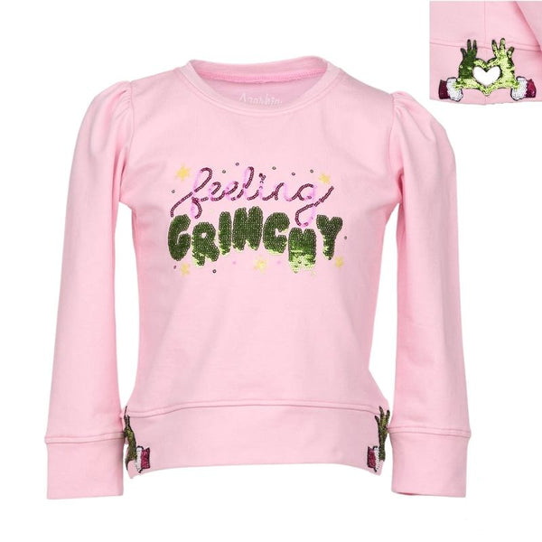 Sequin Feeling Grinchy Holly- Pink