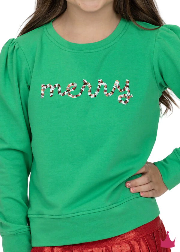 Sequin Merry Holly- Green
