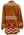 Brown Gingerbread Man Jewel Bow Tie Sweater- (Women's)
