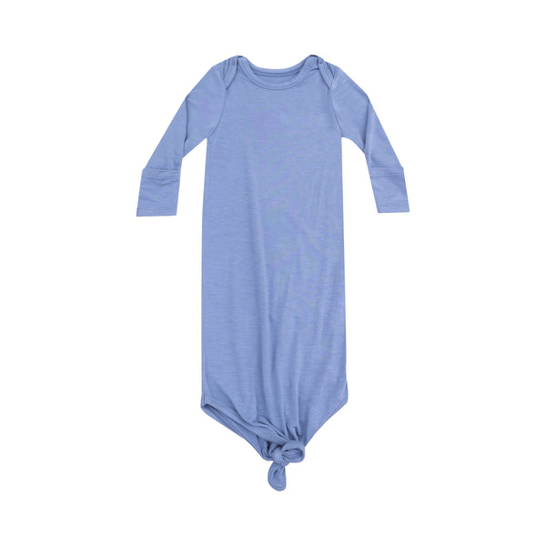 Solid Country Blue Knotted Gown