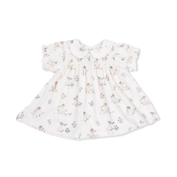 Flower Ducklings Smocked Dress
