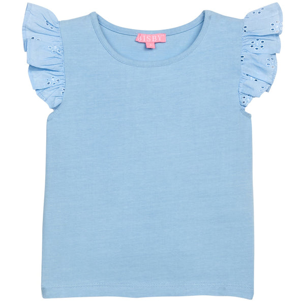 Eyelet Tank- Light Blue