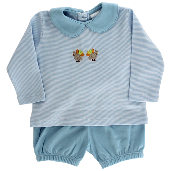 Turkey Trot Bloomer Set- Blue