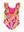 Waterfall One Piece Swimsuit- Neon Tropical Adventure