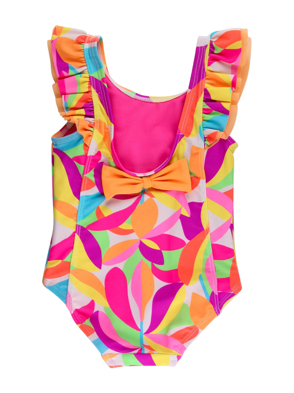 Waterfall One Piece Swimsuit- Neon Tropical Adventure
