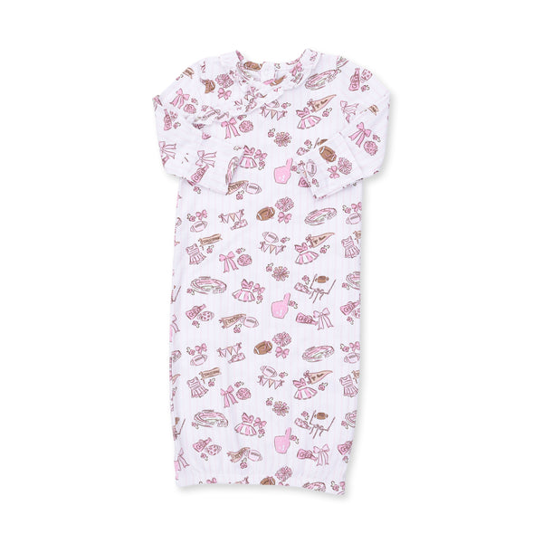 Football Cheer Kimono Gown W/ Ruffle Knotted Hat