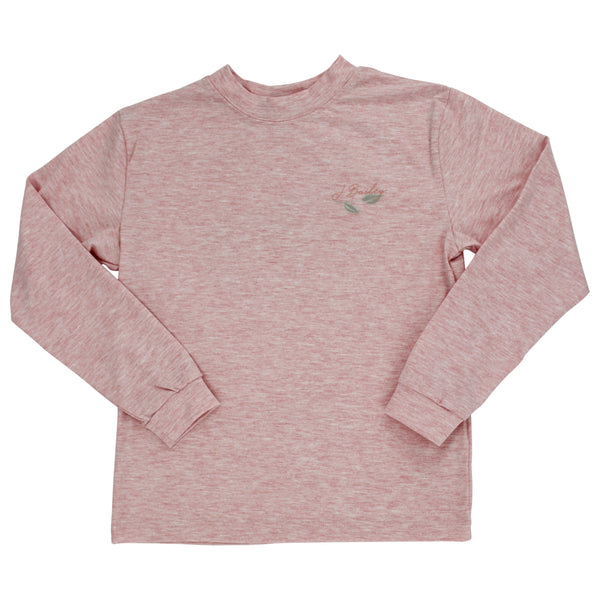 L/S Logo Tee-Pumpkin on Heathered Red