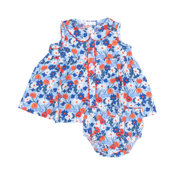 Poppy Days Pan Collar W/ Ric Rac Trim Dress
