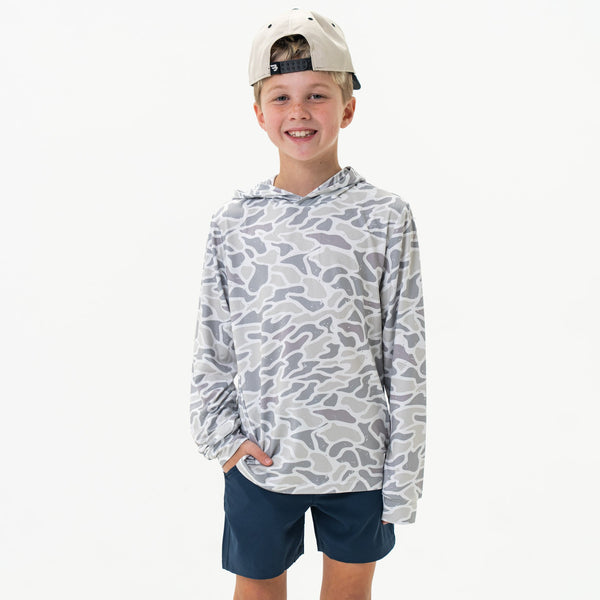 Youth Performance Hoodie- White Camo