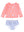 Skirted Flutter Rash Guard Bikini- Pink Seas The Day