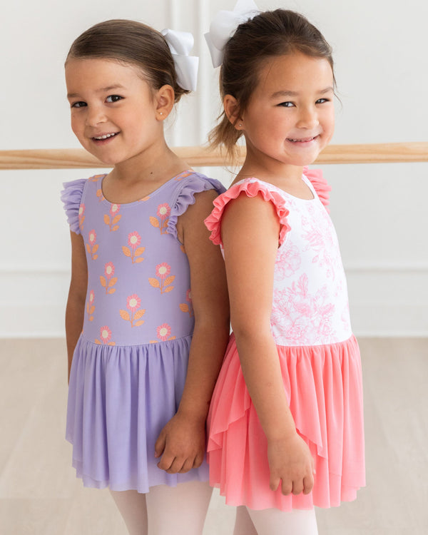Flutter Sleeve Leotard- Petunia Petals