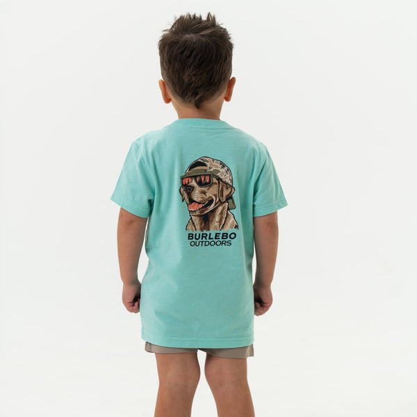 Youth Tee- Mallard Camo Dog- Island Reef