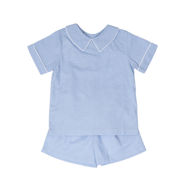 Jeremiah W/ White Trim Short Set- Blue