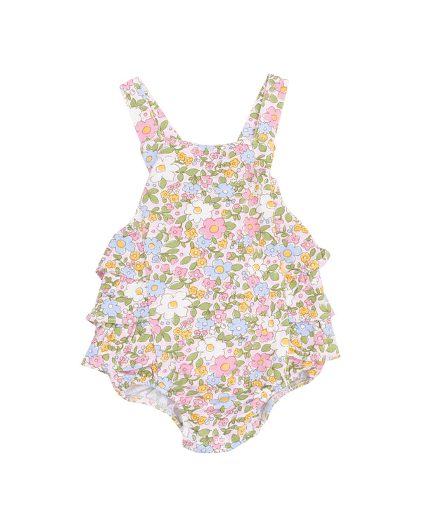Bubbly Baby Calico Ruffle Sunsuit- Multi