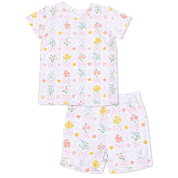 Spring Blooms Bow Trellis Loungewear Short Set