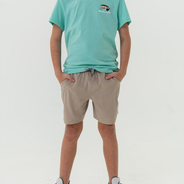 Youth Athletic Short- Heather Khaki- Venado Camo Liner
