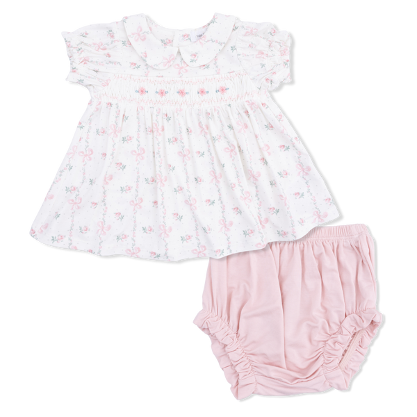 Dainty Buds And Bows Smocked Dress