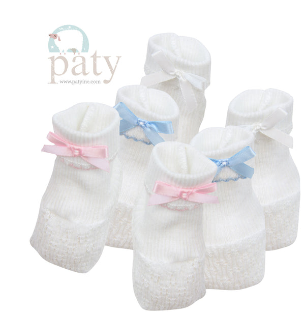 Booties W/ Bow- Blue