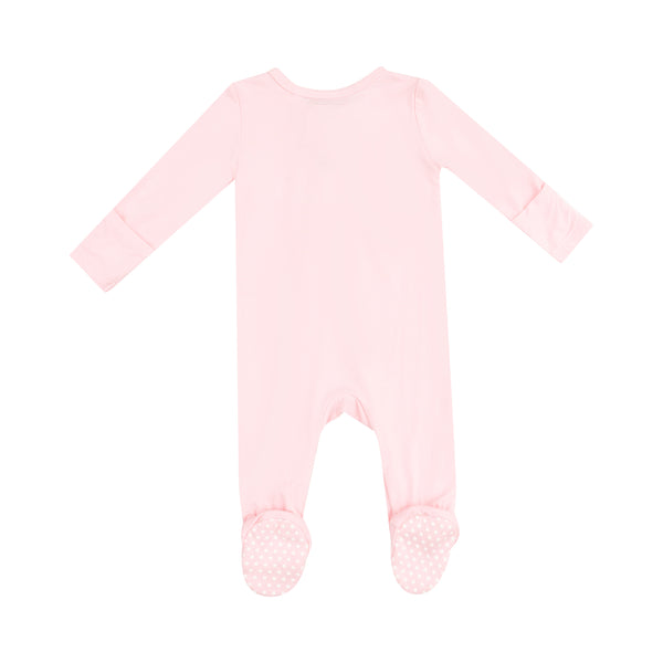 Solid Tickled Pink 2 Way Zipper Footie