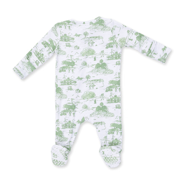 Golf Toile 2 Way Zipper Footie- Green
