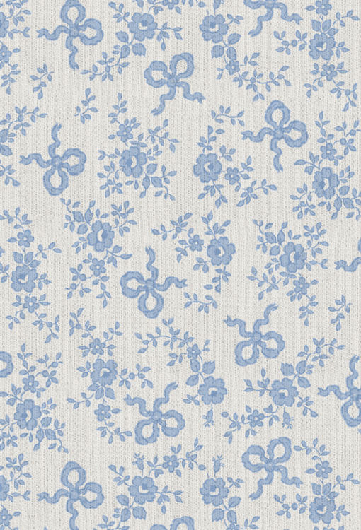 Romi Floral Knotted Gown- White/Blue Blizzard