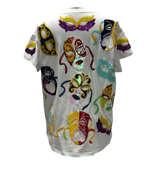 Mardi Gras Mask Tee- (Women's)