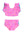 Butterfly Tankini 2-Piece Swimsuit- Neon Pink Colorful Hearts