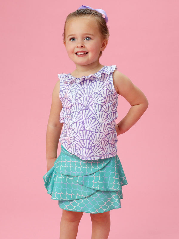 Active Princess Tiered Skort Set- Magical Mermaid